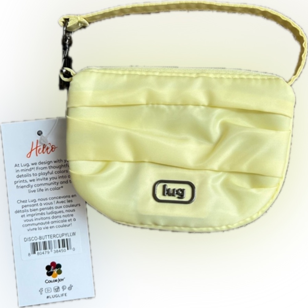 Lug Disco Buttercup Yellow Wristlet. NWT